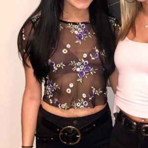see thru flower top